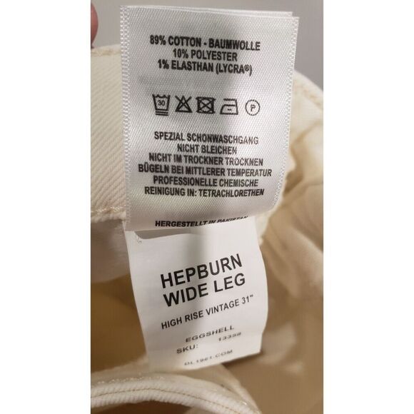 DL1961 Hepburn Wide Leg High Rise Vintage Jeans-Eggshell Size 20W NWT MSRP $199 - Picture 16 of 16